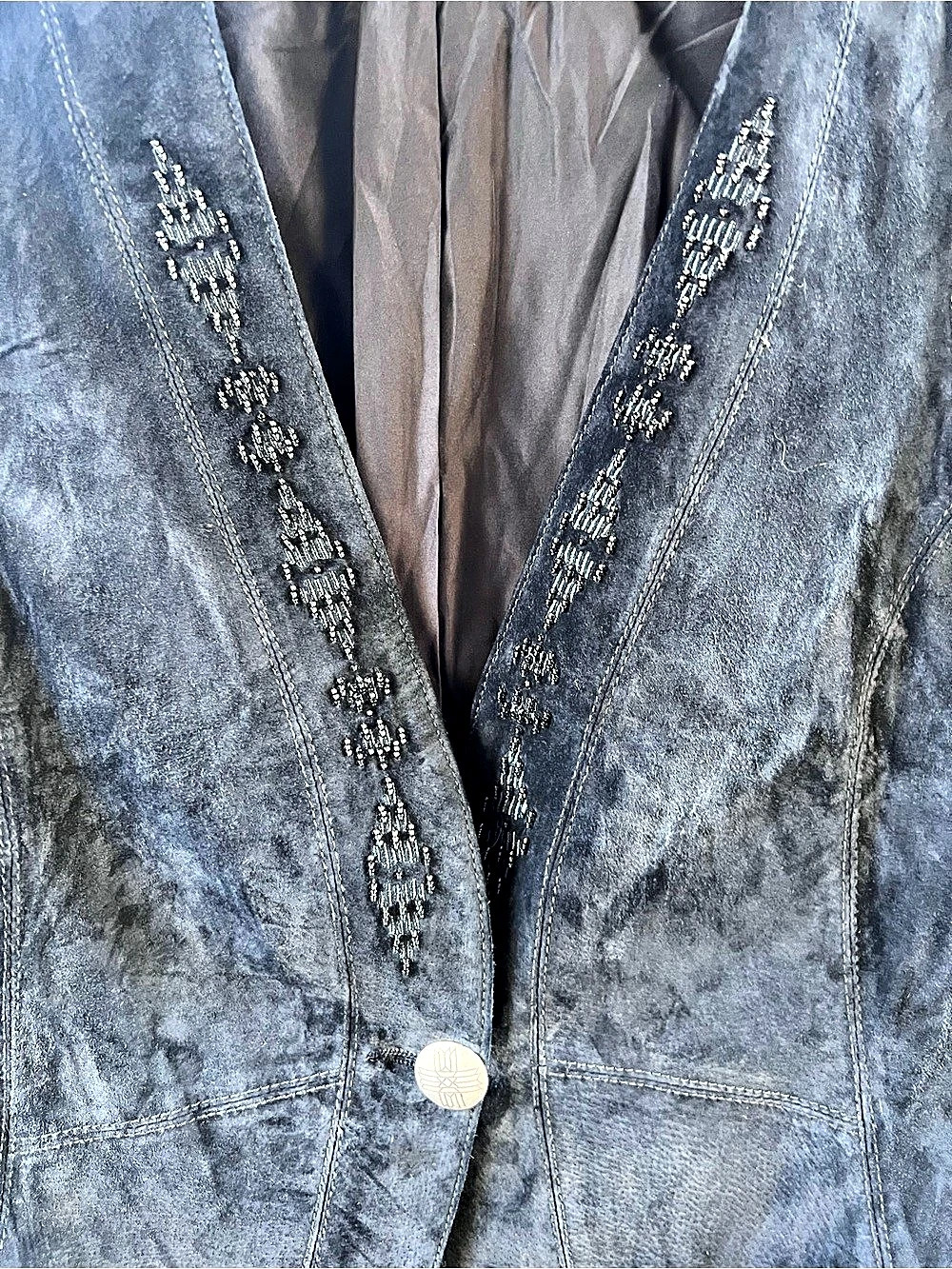 Pendleton 100% Leather 55Women’s Blue/Black Embroidered Vest - Picture 4 of 5